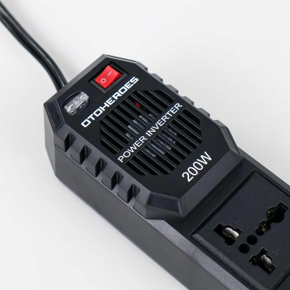 OTOHEROES Car Power Inverter DC 12V to AC 220V 200W with 4 USB Port - E8981