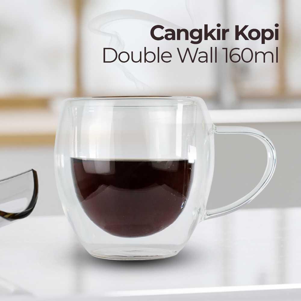 Cangkir Kopi Anti Panas Double-Wall Glass Round 160ml One Two Cups Mug Gelas Kaca Cangkir Set Cangkir Kopi Cangkir Set Keramik Gelas Teh Gelas Keramik Cangkir Plastik Gelas Lucu Tea Set Cangkir Stainless Cangkir Keramik Cangkir Kopi Set Gelas