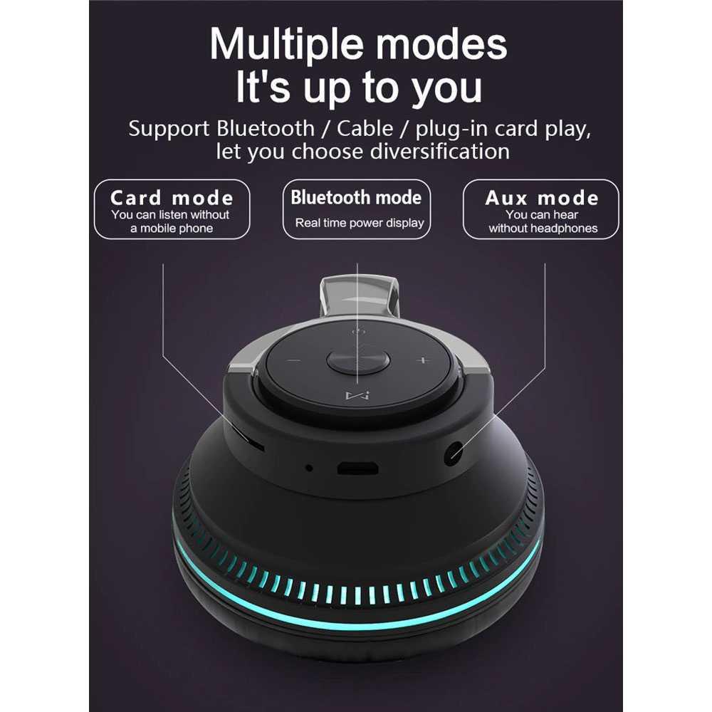 Tourya Gaming Wireless Headphone Bluetooth 5.1 3D Stereo with Mic 2