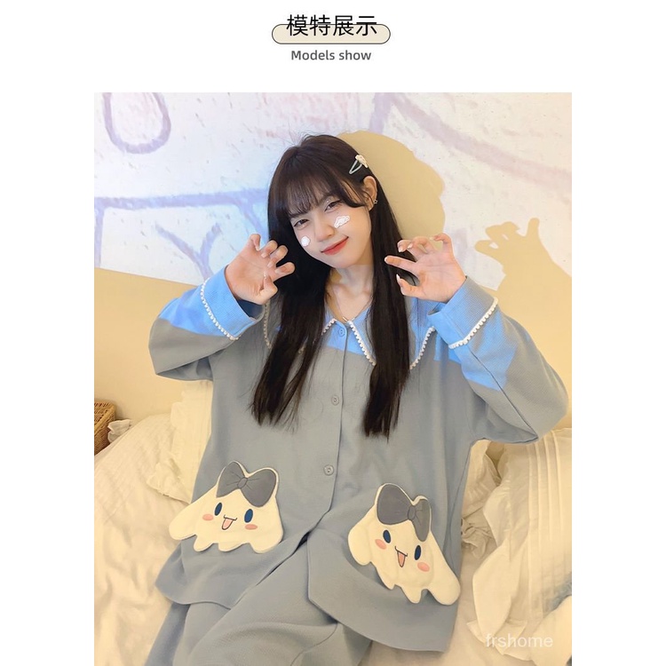 piyama angin ins angin anak perempuan kartun set pakaian santai lengan panjang yang manis