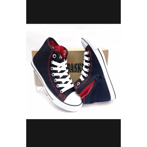 Sepatu New Basket Resleting Inner Merah