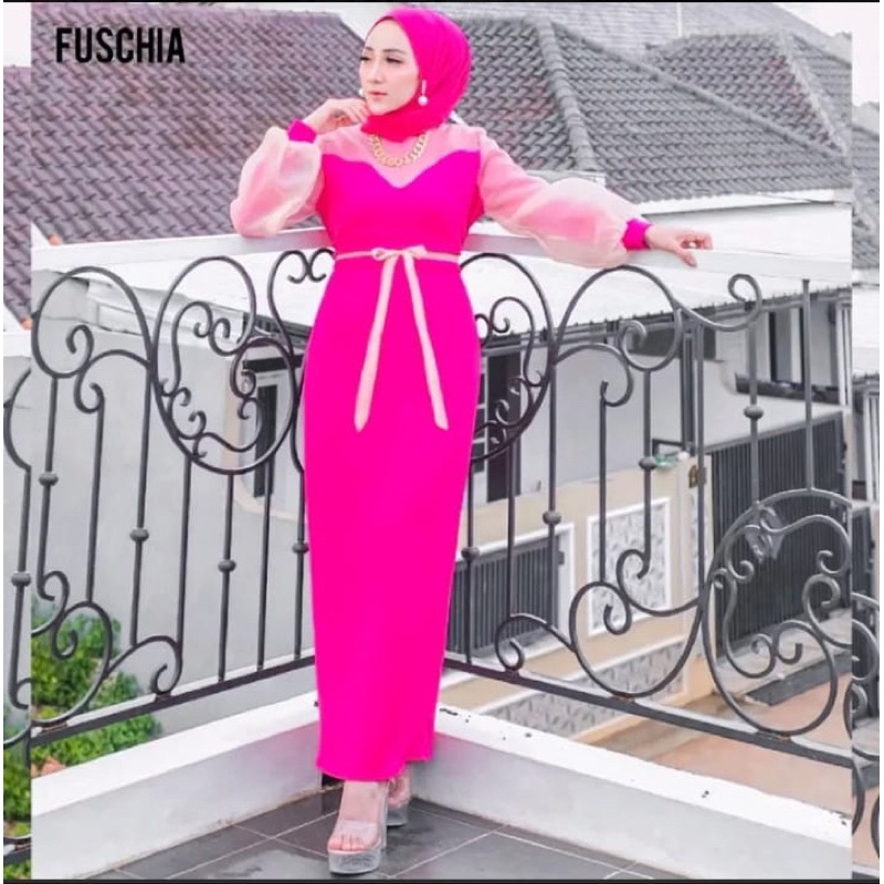 dress wanita MIAMI CRINKLE MIX ORGANZA PREMIUM LD 110 // ZASKIA // MIX ORGANZA // POLOS CRINKLE // P