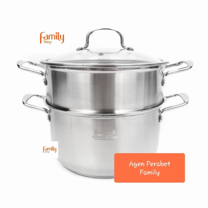 Terlaris Panci Steamer Home Pro Susun 2 (24 Cm) Sarangan Kukus Langseng Tebal