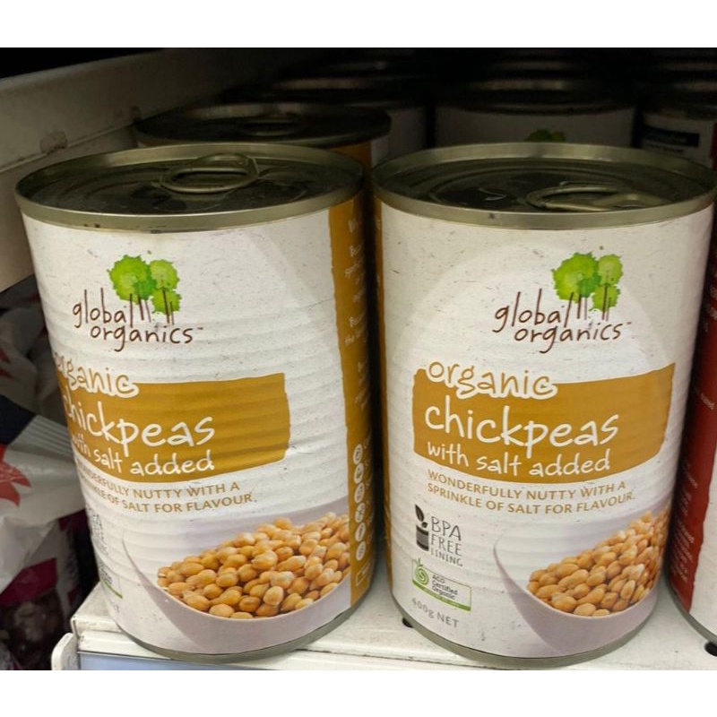 

global organics chick peas with salt added 400gr