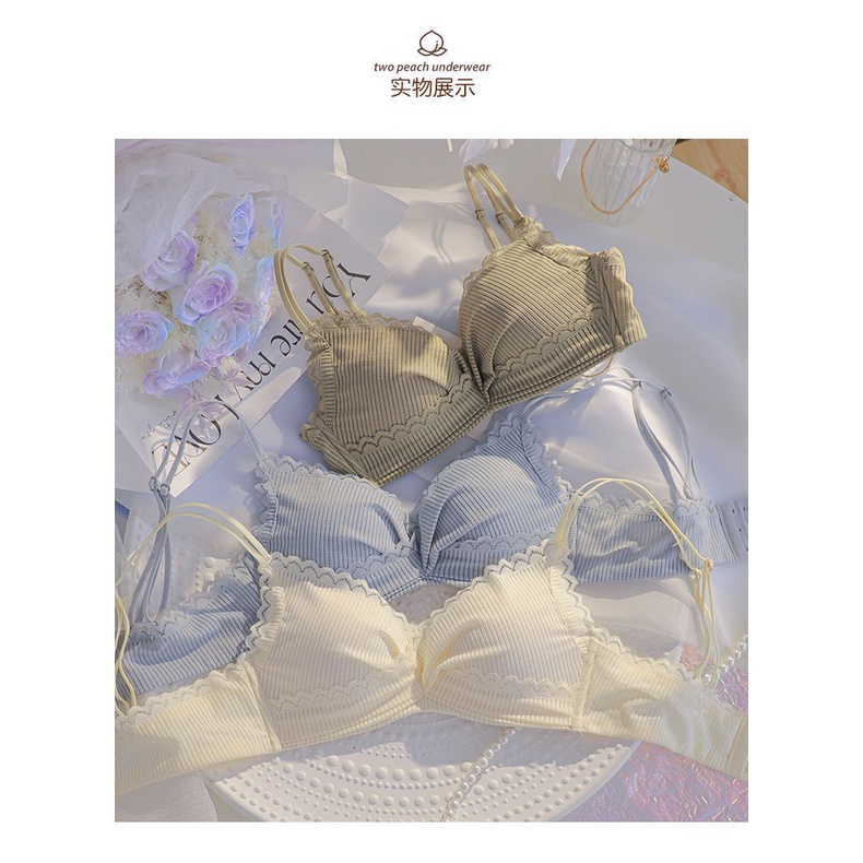 Bra set lingerie sexy Set Bra Eksplosif Pengumpul bra tanpa kawat Payudara Kecil Lingerie