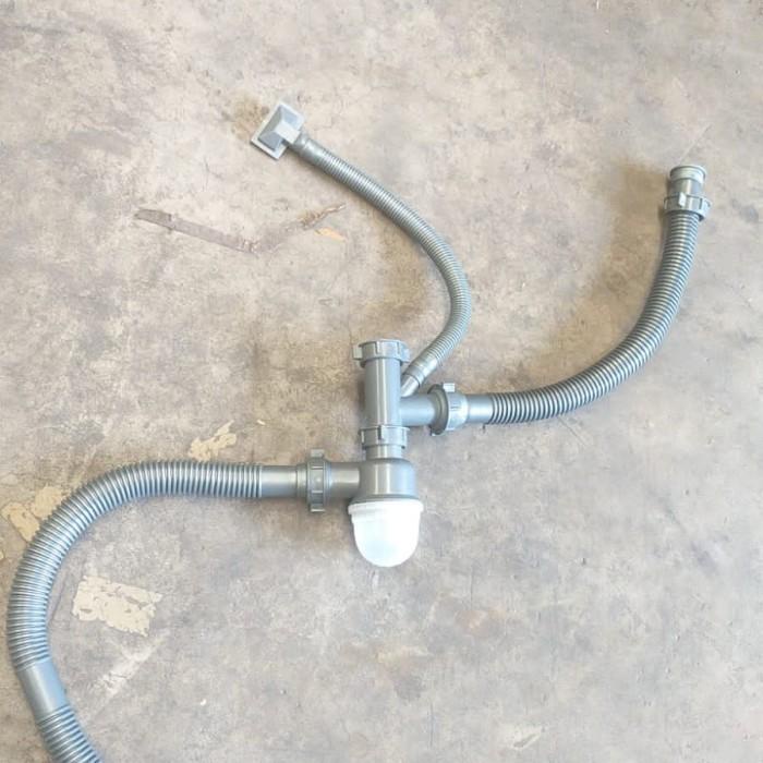 Selang pembuangan kitchen sink cabang/selang BCP double lengkap/afur