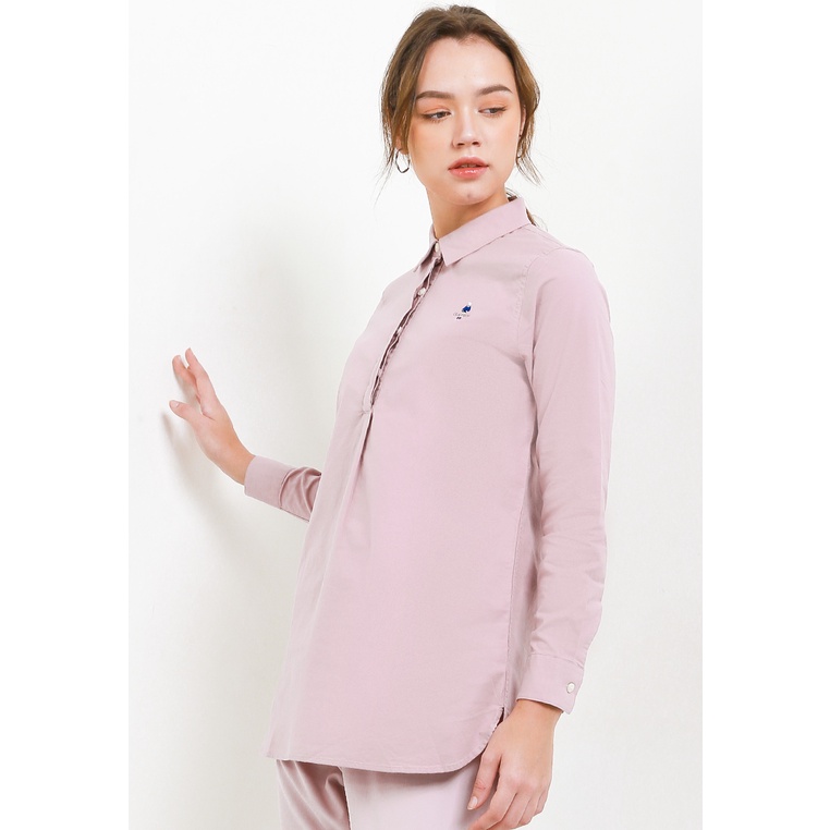 Kemeja Wanita Giordano Original Kombinasi Cewek Casual Klasik Katun Women's Classic Shirt Tunic Pere