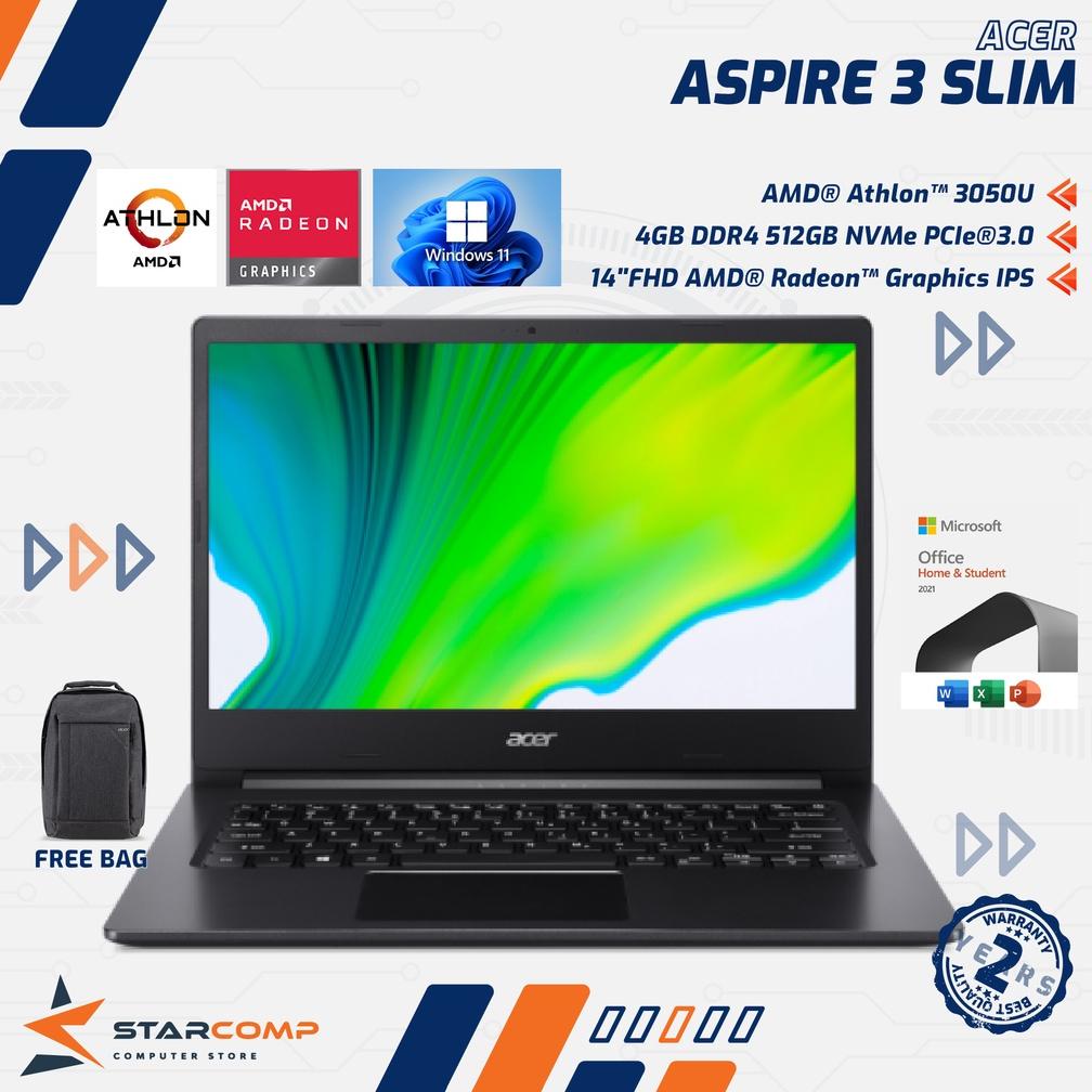 Acer Aspire 3 Slim A314-22 AMD Athlon 3050U 4GB 512GB 14" FHD IPS W11 OHS