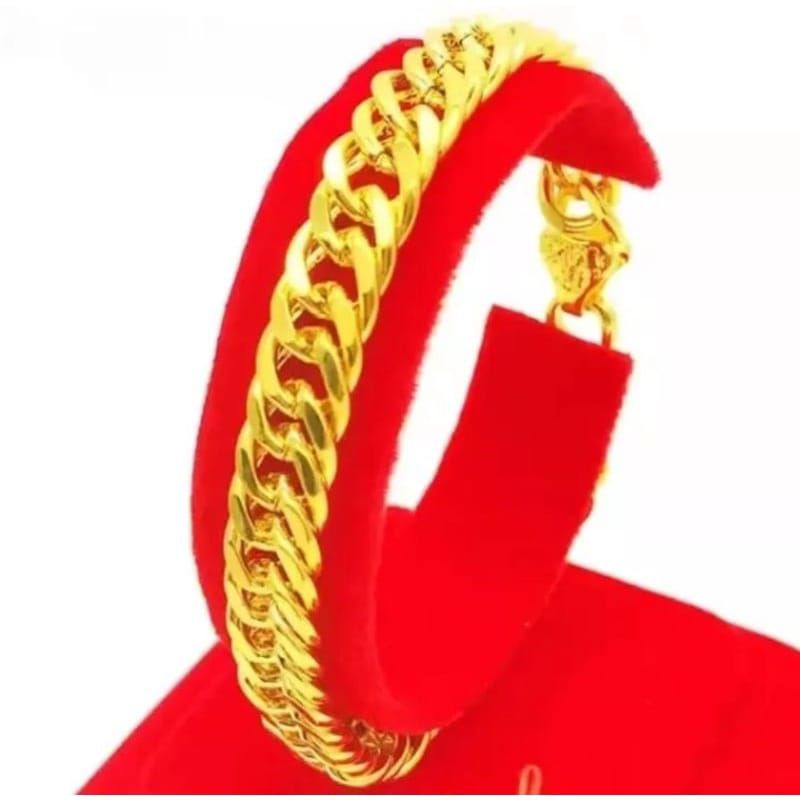 gelang tangan rantai import pria dan wanita terbuat dari coin dilapisi emas 24k asli anti luntur