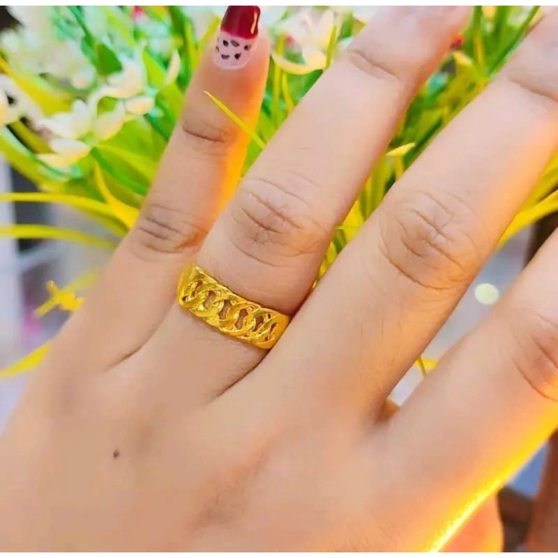 cincin rantai gold terbuat dari coin 1991-1994 asli,, cincin rantai import termewah lapis emas 24k a