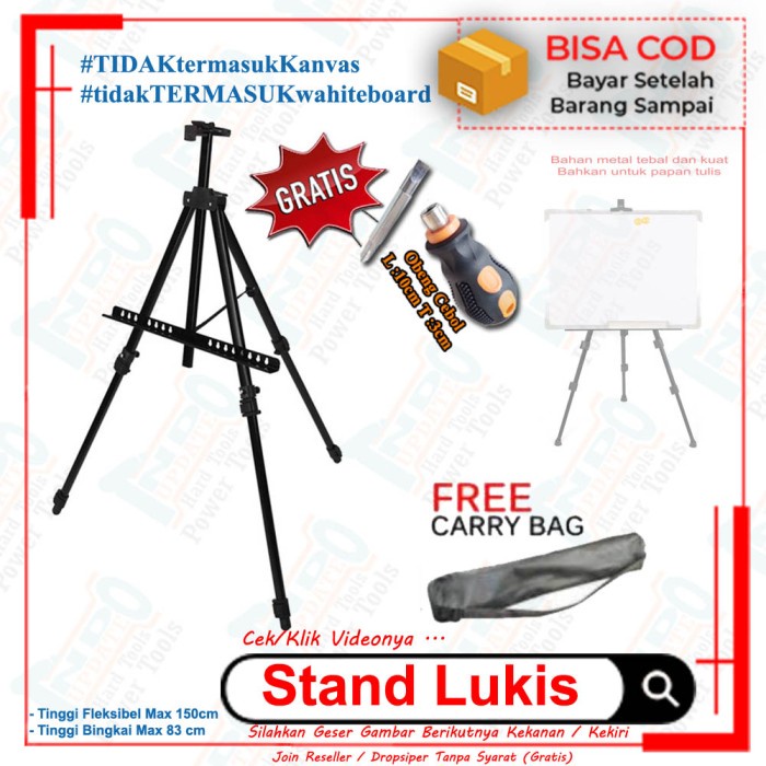 

Easel Tripod Wedding Foto Lukisan Stand Bingkai Dudukan Banner Bingkai Lukis