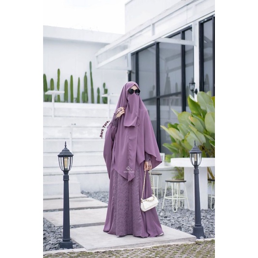 Samira Set Khizaanah Gamis Set Khimar