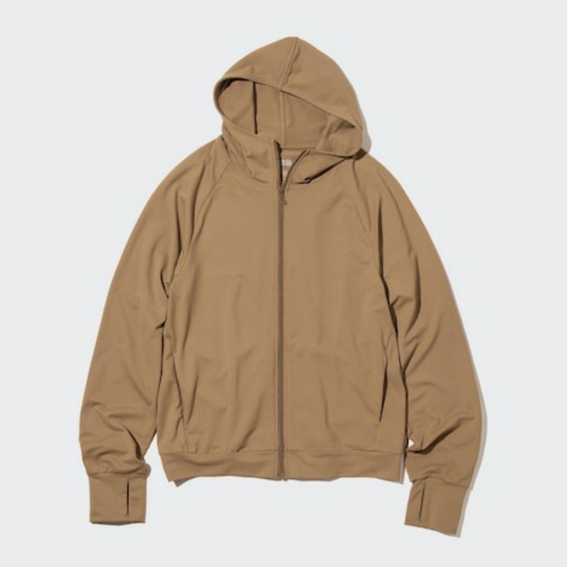 jaket hoodie uniqlo airism mesh uv protection cewek original jaket hoodie polos