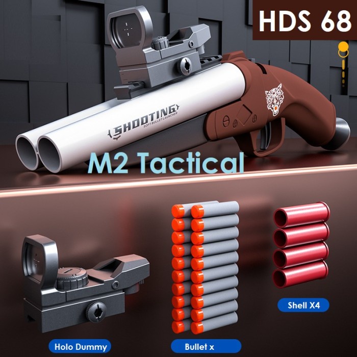 HDS 68 Double Barrel Shotgun Shell Ejection Dart Blaster Kid Version