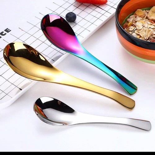 Sendok Bebek Emas Rosegold #225 Stainless Steel Soup Spoon Senduk Sup Dessert - Isi 6 pcs