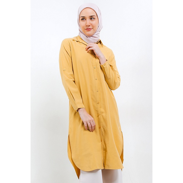 Kemeja Wanita Cardinal Original Unik Cewek Minimalist Modest Rayon Femme Loose Fit Perempuan