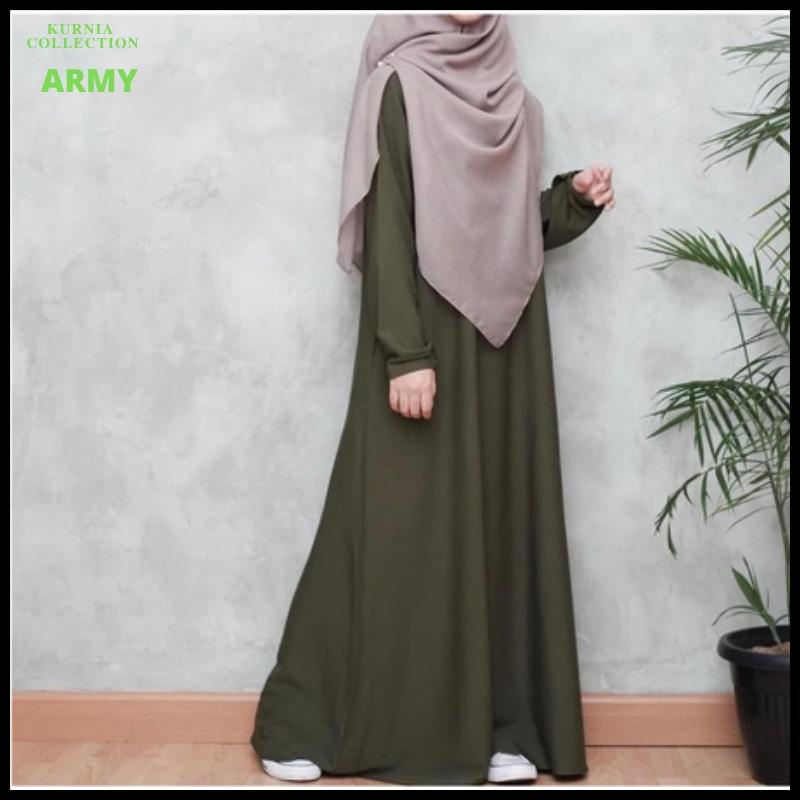Baju Wanita Muslim Gamis Abaya Dress Hitam Polos Simpel Jumbo Big Size