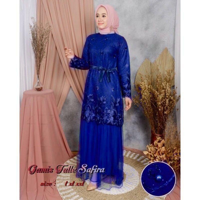 TERMURAH GAMIS MUSLIM SAFIRA / MAXI SAFIRA TILE/DRESS MUSLIM SAFIRA BAHAN TULLE