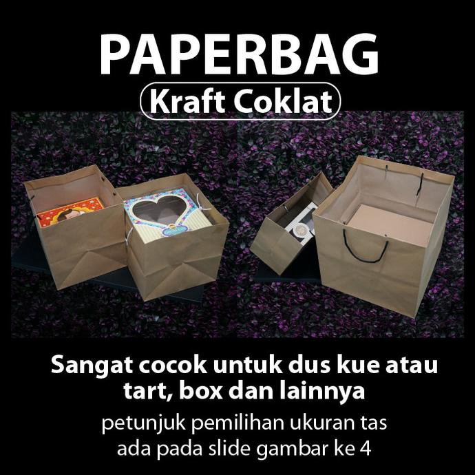 

Paket 10 pcs - Paper Bag 13 x 26 x 25 cm - Kraft Coklat - Tali Hitam lge12