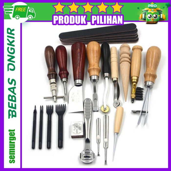 

Ukirku Peralatan Seni Diy Kulit 18In1 Leather Craft Stitching Tool Set A13
