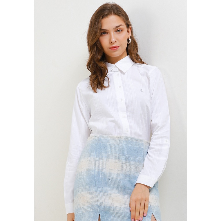 Kemeja Wanita Cardinal Original Stripes Cewek Kasual Detail Viscose CG Loose Fit Perempuan