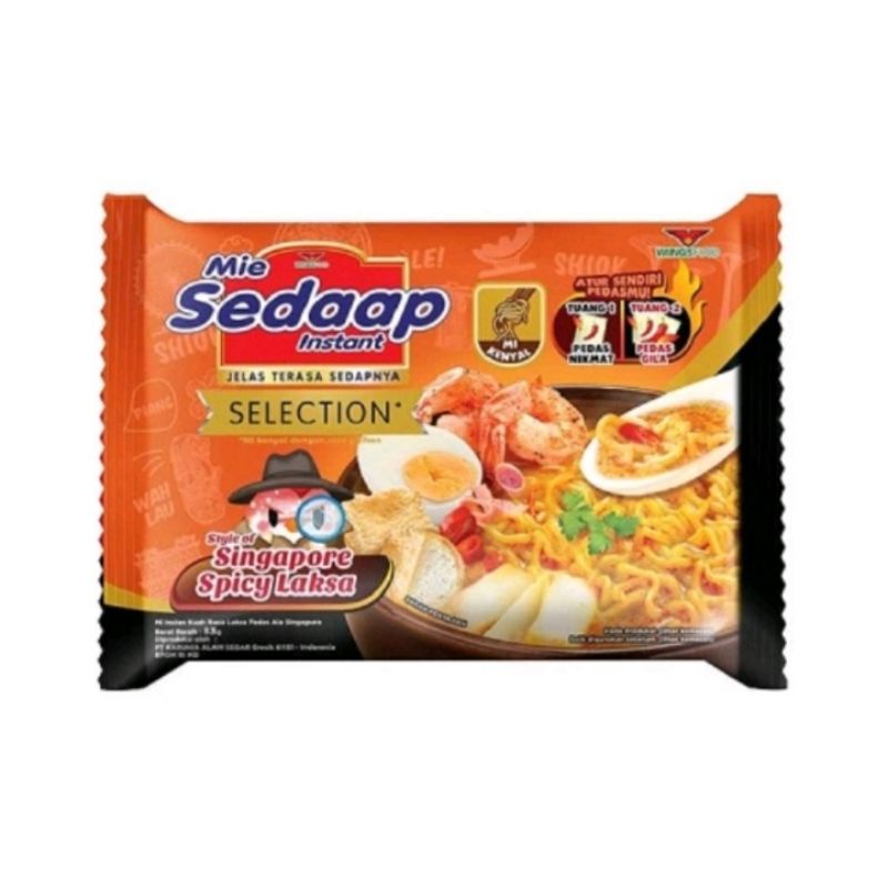 Mie Sedaap kuah kari spesial dan Laksa Singapore