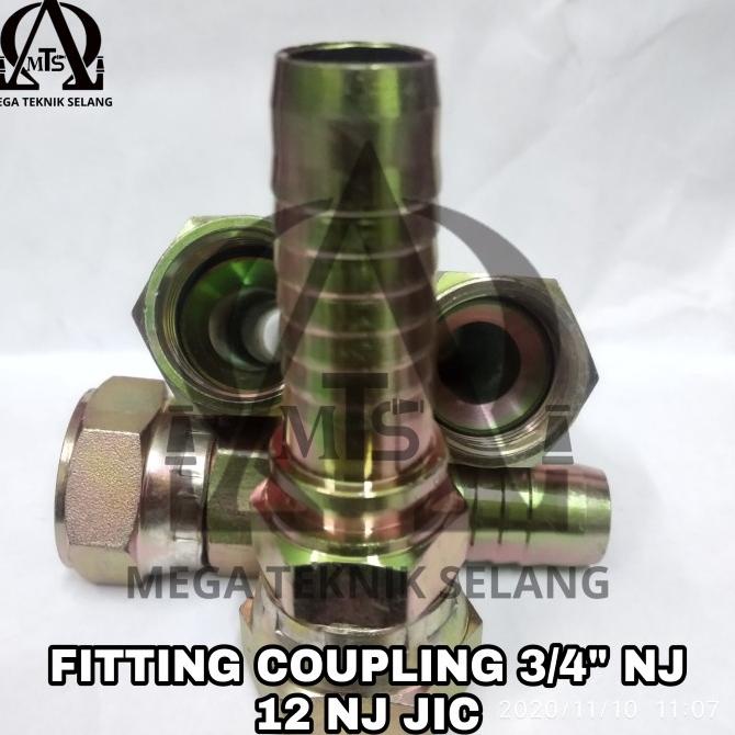 Fitting Coupling Hydraulic 12 - 12 Nj Jic Double Hex Copling 3/4" Nj Best Seller