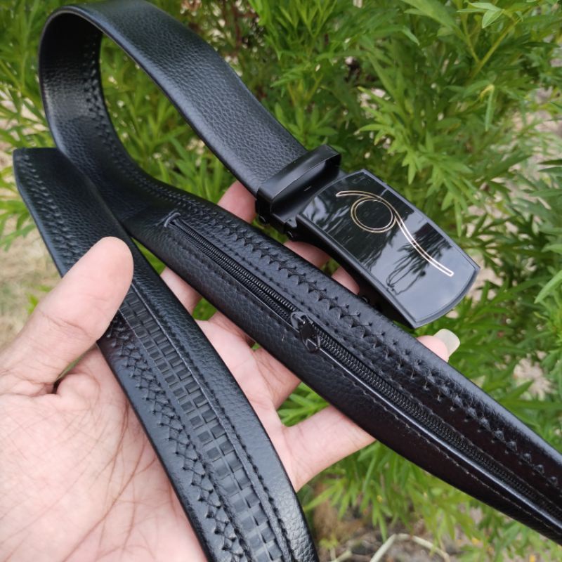 Ikat pinggang Rel Model Resleting Gesper Tempat Uang Rahasia