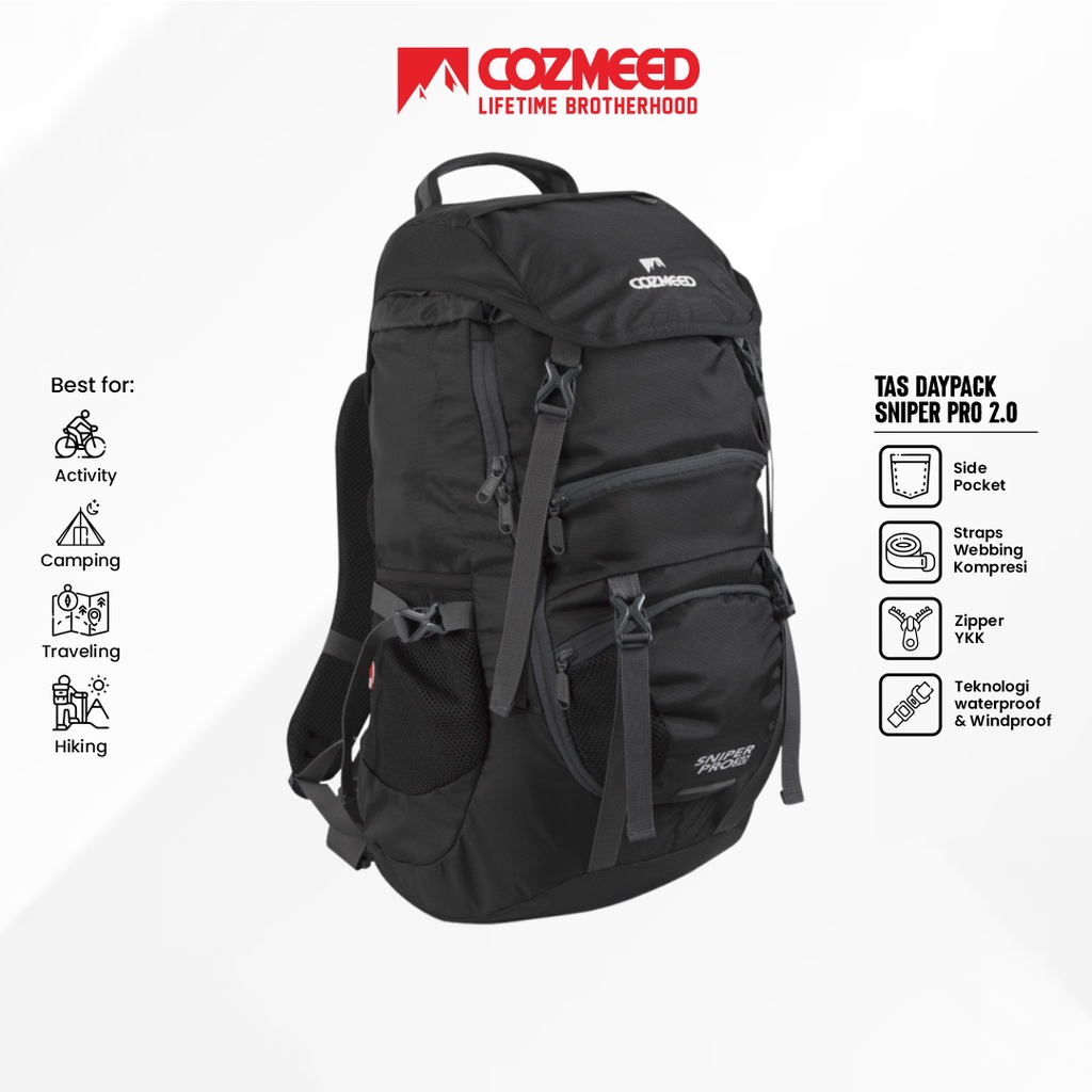 Cozmeed Tas Ransel Daypack Naik Gunung Sniper Pro 2.0 Free Cover Bag