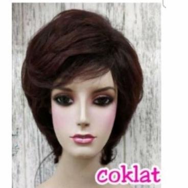 Wig Pendek Wig Mommy Wig Wanita Pendek Rambut Palsu Wanita Perempuan