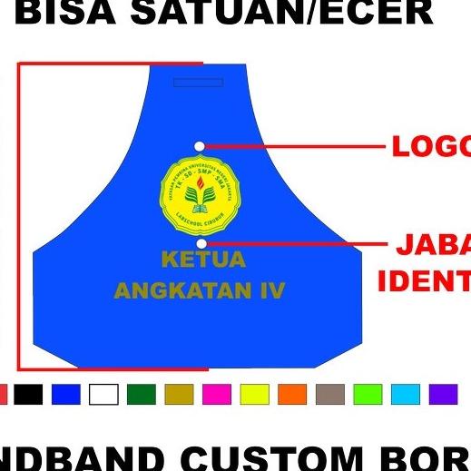 ban lengan custom logo bordir petugas sekolah, osis, pramuka, dll