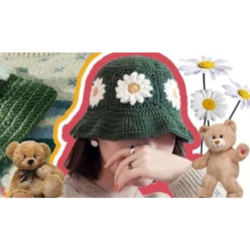 BUCKET HAT RAJUT HANDMADE