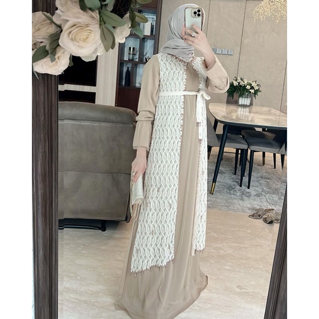 Klarisha Dress Kaleela (READY Ivory S, XXL)