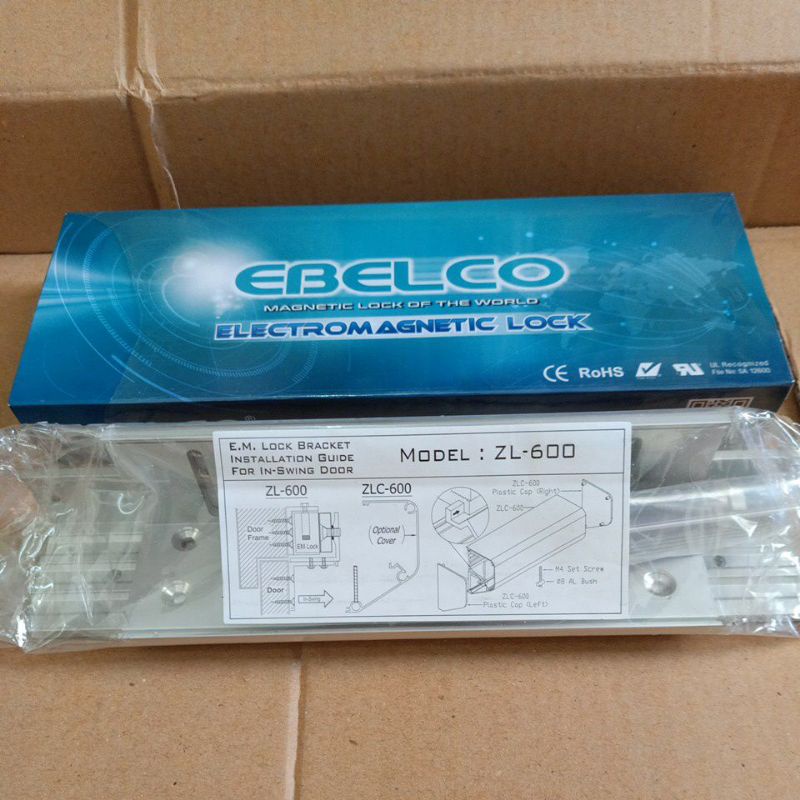 Magnetic Lock Merek Ebelco 600 LBS + ZL Bracket