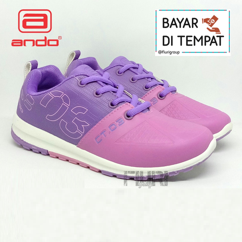 FIURI - ANDO ORIGINAL - CT 03 36-41 UNGU VIOLET - SEPATU SNEAKERS SPORT KANVAS SOL KARET ANAK PEREMPUAN - SEPATU KETS FASHION TRENDY WANITA DEWASA - SEPATU OLAHRAGA LARI FITNES SENAM KERJA KULIAH BERTALI CEWEK MURAH PROMO DISKON BONUS KAOS KAKI