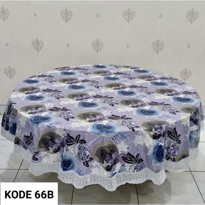 Taplak meja makan plastik TEBAL BULAT RENDA