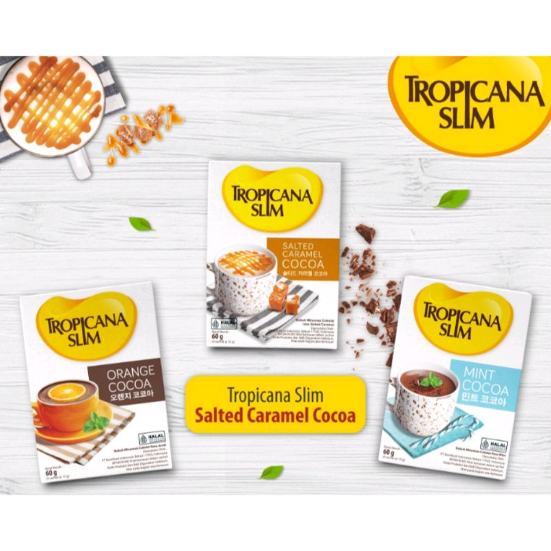 

Tropicana Slim Orange / Mint / Salted Caramel Cocoa 10 sachet / 4 sachet