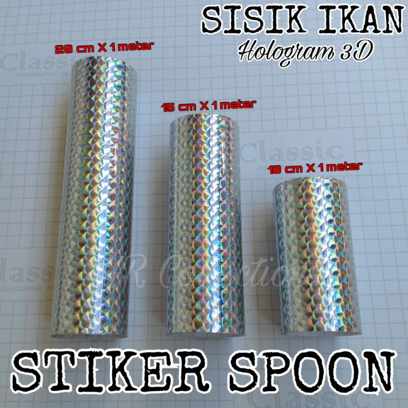 Stiker Sisik Ikan / Sticker Lure 3D Hologram Spoon Jig  Popper
