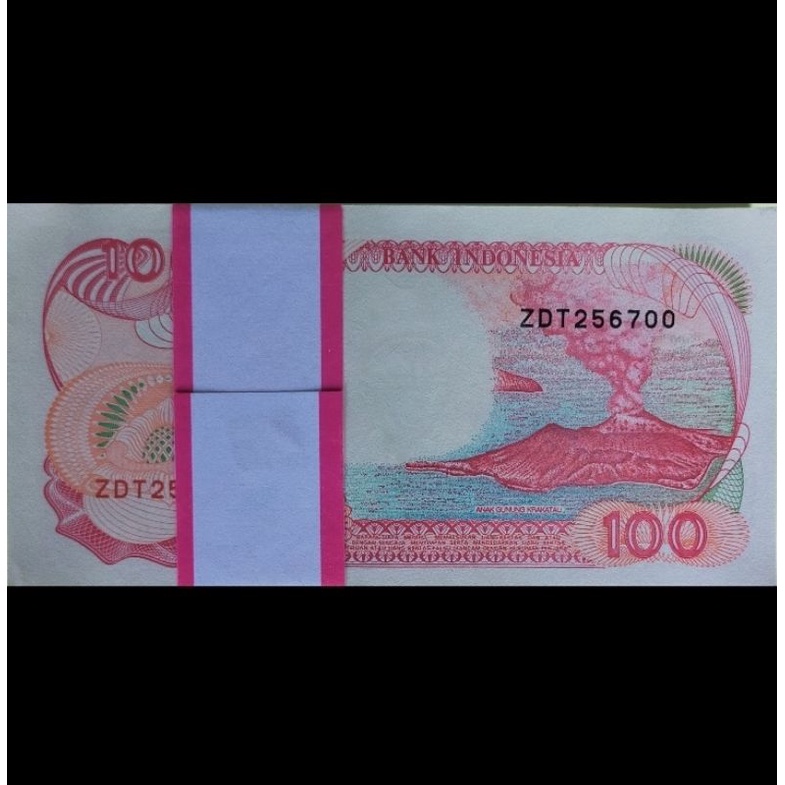 Uang Kuno 100 Rupiah Pinisi Tahun 1992 Seri Nomor Cantik UNC Ready