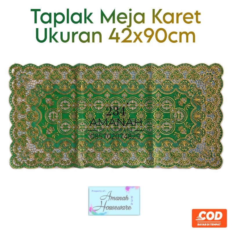 Taplak Meja Kecil Bahan Vinyl Lace Ukuran 90x42cm / Taplak Meja Karet Kecil / Taplak Meja Tamu | Tap