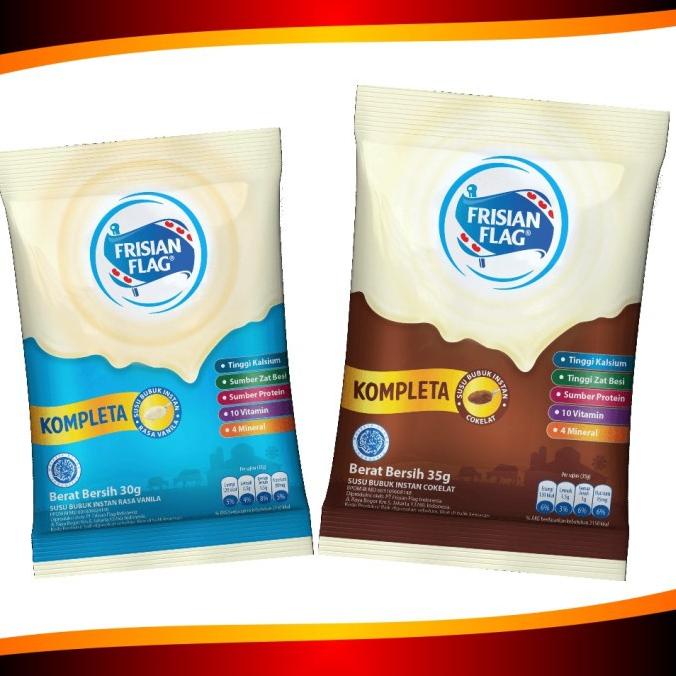 

Terbaru ☘️MUMTAAZZTORE☘️ Frisian Flag Kompleta Susu Bubuk Vanilla Cokelat 10 Sachet