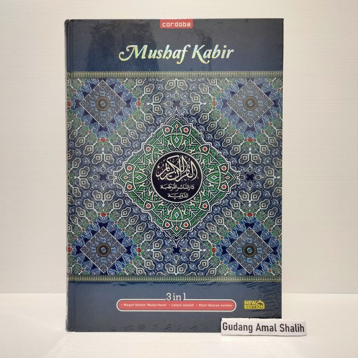 Ready Mushaf Kabir Al quran Jumbo Besar 3 in 1 Waqaf Ibtida Cordoba XL
