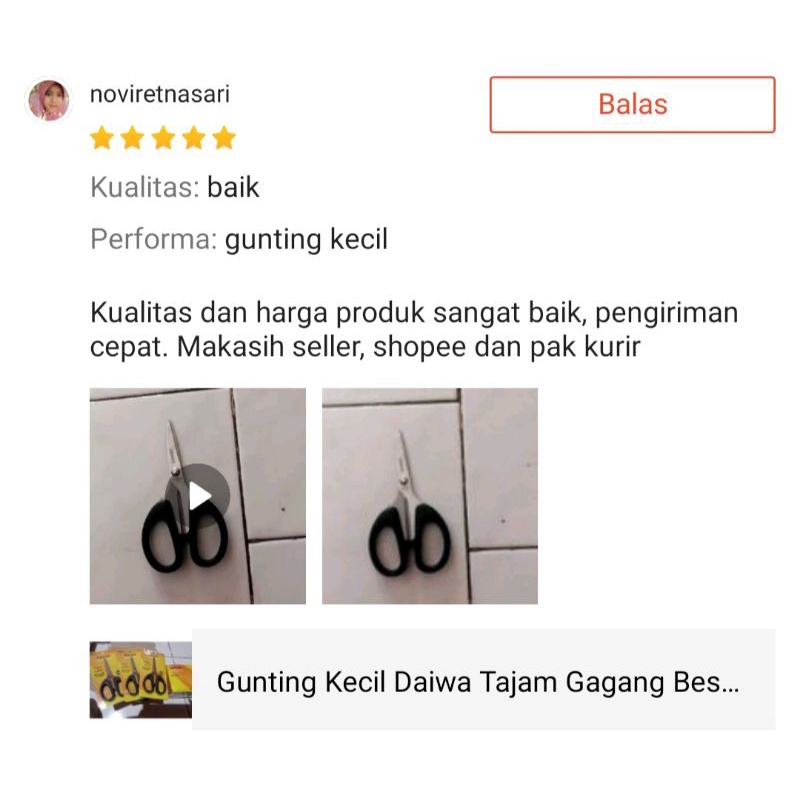 Gunting Kecil Daiwa M2000 Stailess Stell Tajam Gagang Besar Box Murah / Perlengkapan Alat Jahit Kantor