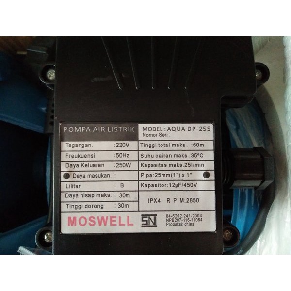 Pompa Air Jet Pump 255 Moswell.