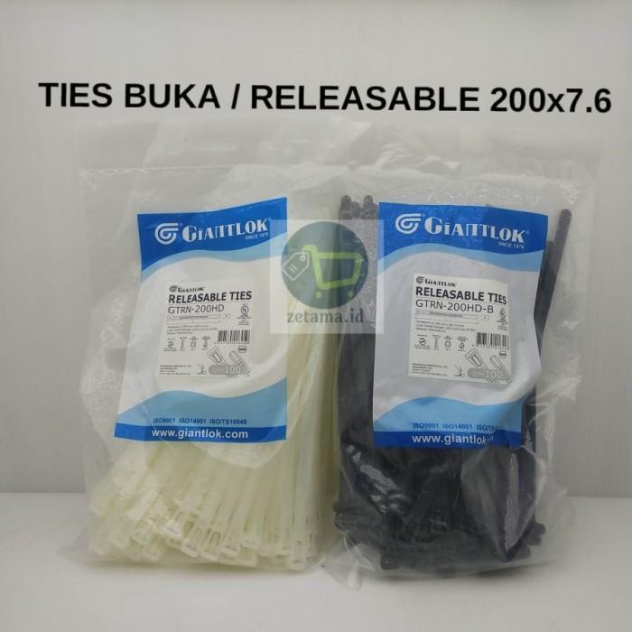 

Terlaris Klip Kabel Ties Buka Releasable Reuseable Zip Tie Bisa Dibuka /Pak 100Pcs