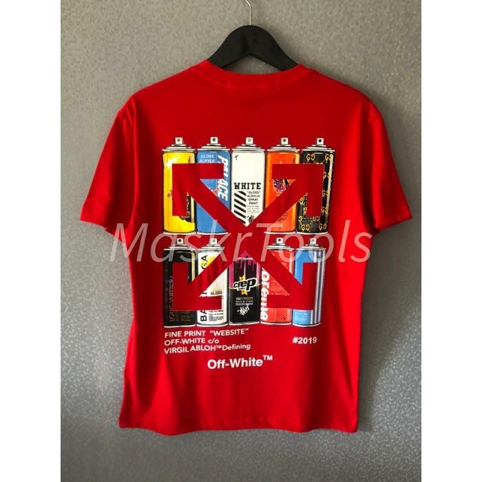TSHIRT OFFWHITE SPRAY BOTTLE RED PREMIUM KAOS PRIA WANITA OFFWHITE