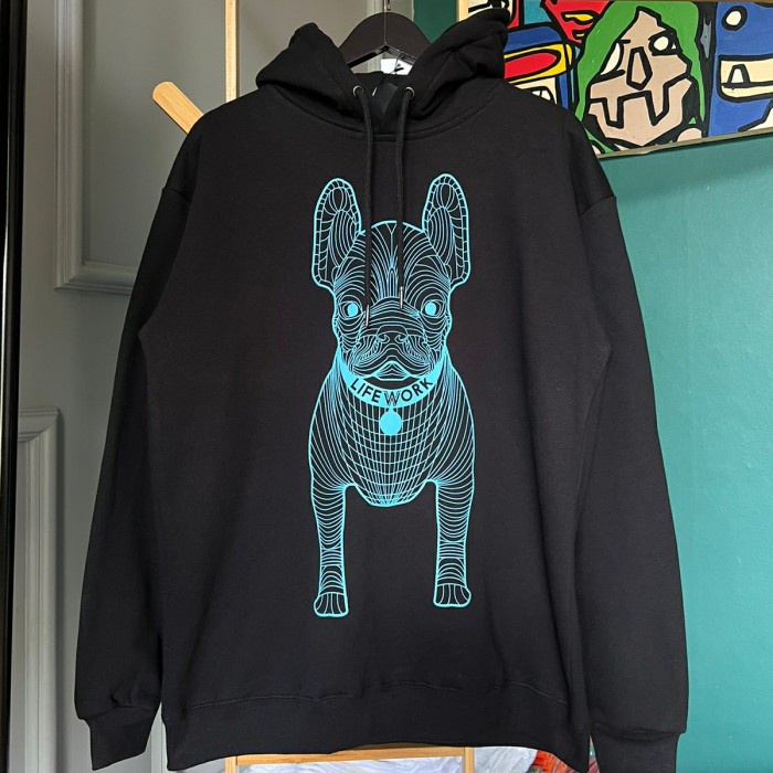 HOODIE LIFE WORK RADOG BLUE BLACK HOODIE PRIA WANITA KEKINIAN HYPE