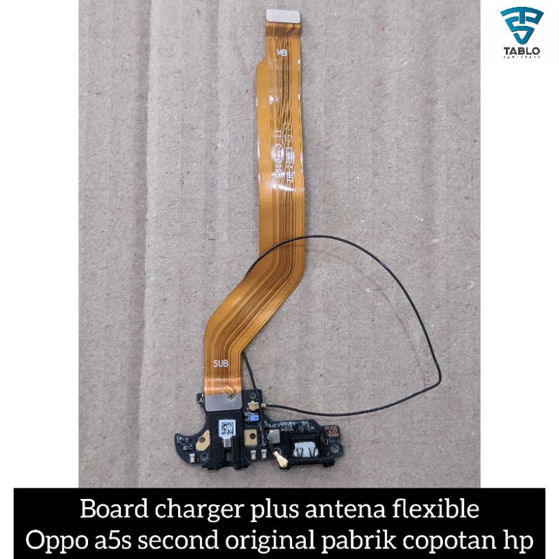Papan konektor cas antena flexible Oppo a5s original copotan hp
