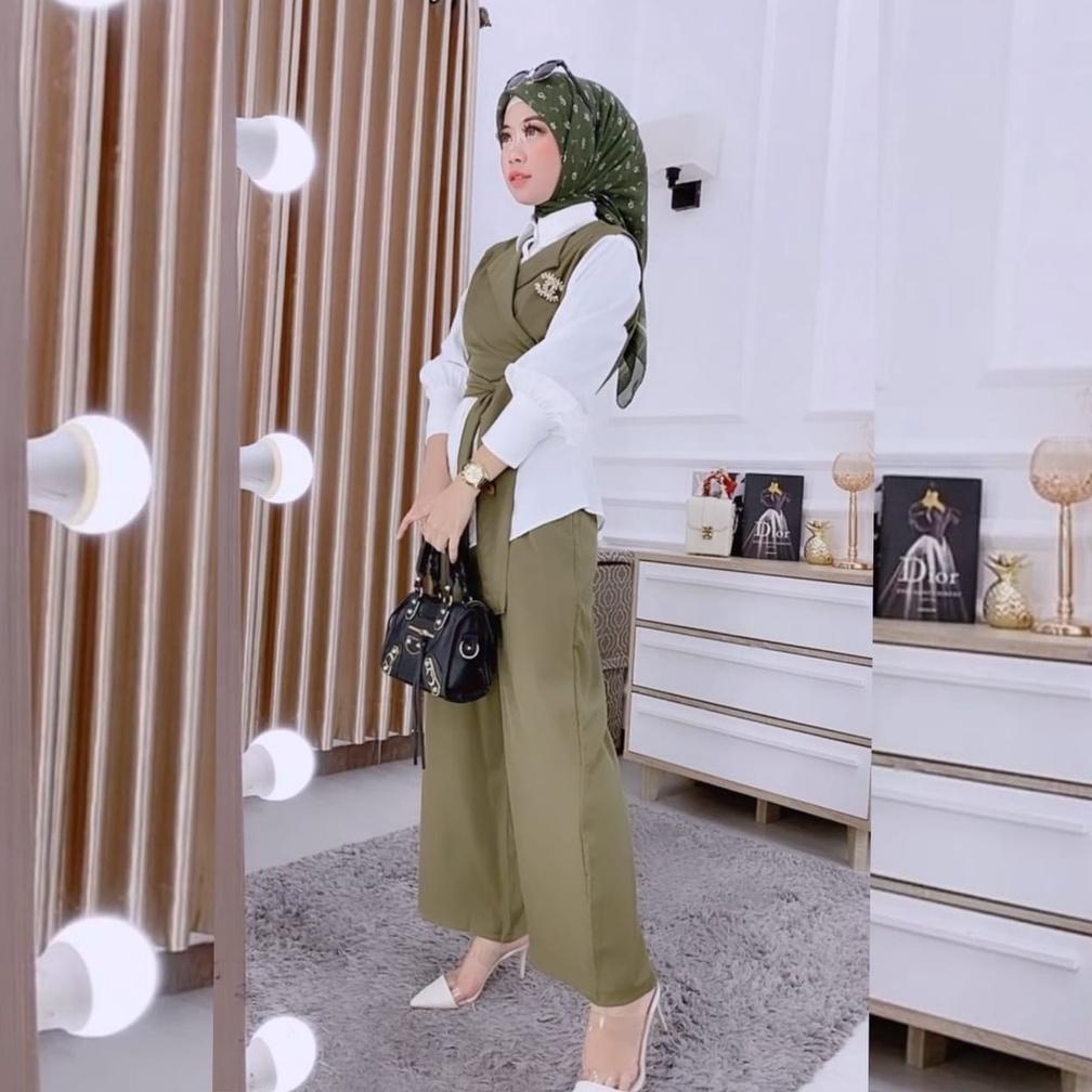 One Set Maudy Ayunda Setelan Outer Wanita Premium Quality // Setelan Polos Wanita Kekinian // Pakaia