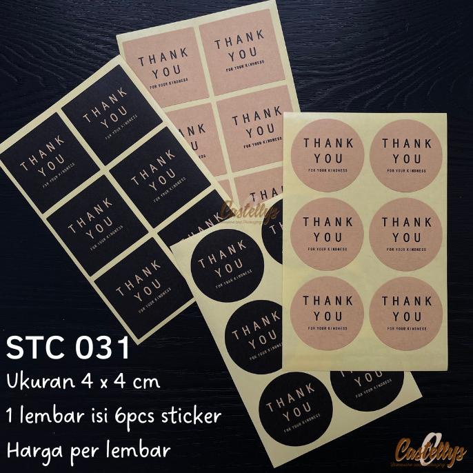 

cusss order] Sticker Stiker Label Thank You STC 031 Kue Cookies Kado Packaging dll